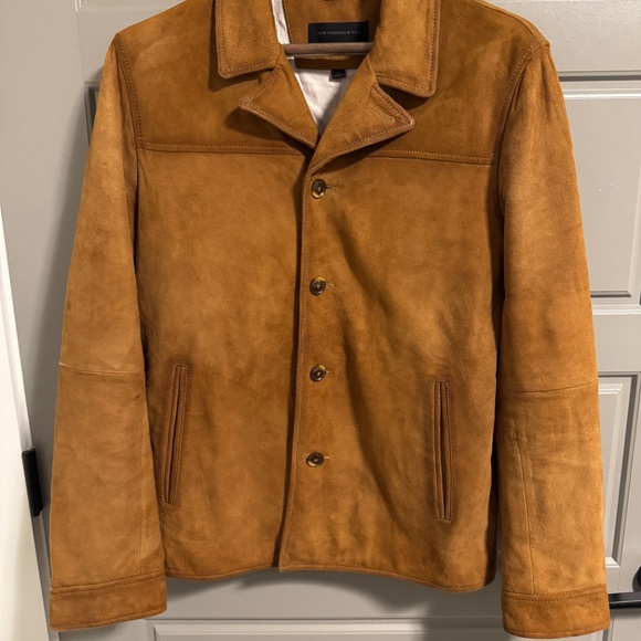 🔥 John Varvatos USA Men’s Suede Jacket M – Camel/Tan, Premium Style - Picture 3 of 5